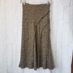 ISABELLA BIRD Tweed Midi A-Line Skirt 6P Y2K